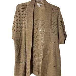 Tan Open-Knit Women's Sweater